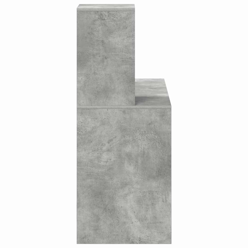 Bureau met plank Beton Grijs 102 x 50 x 124 cm Bewerkt hout