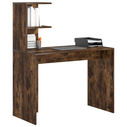 Bureau met plank Gerookt eiken 102 x 50 x 124 cm Bewerkt hout