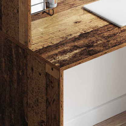 Bureau met plank Oud Hout 102 x 50 x 124 cm Bewerkt hout
