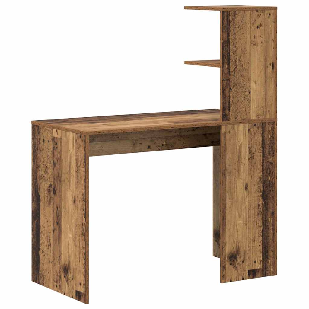 Bureau met plank Oud Hout 102 x 50 x 124 cm Bewerkt hout