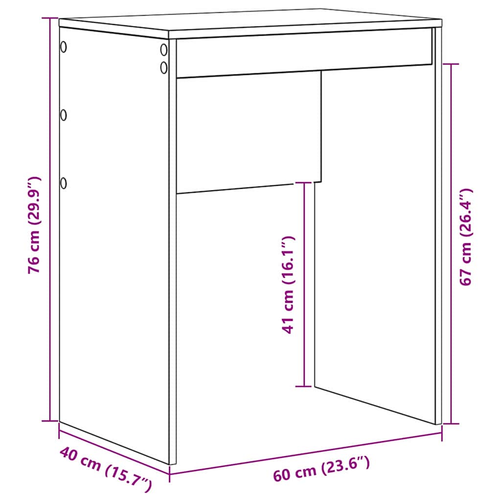Bureau Artisan Eiken 60 x 40 x 76 cm