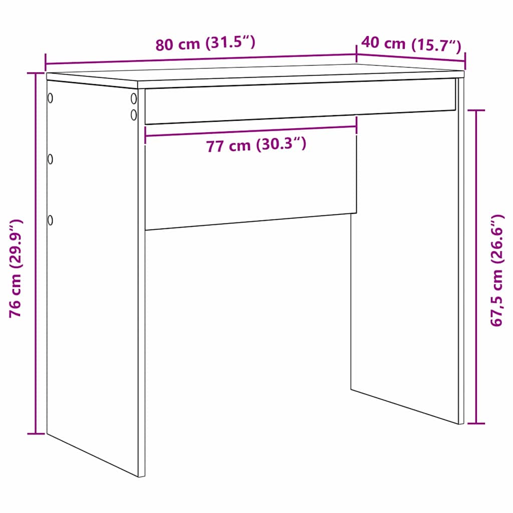 Bureau Gerookt eiken 80 x 40 x 76 cm