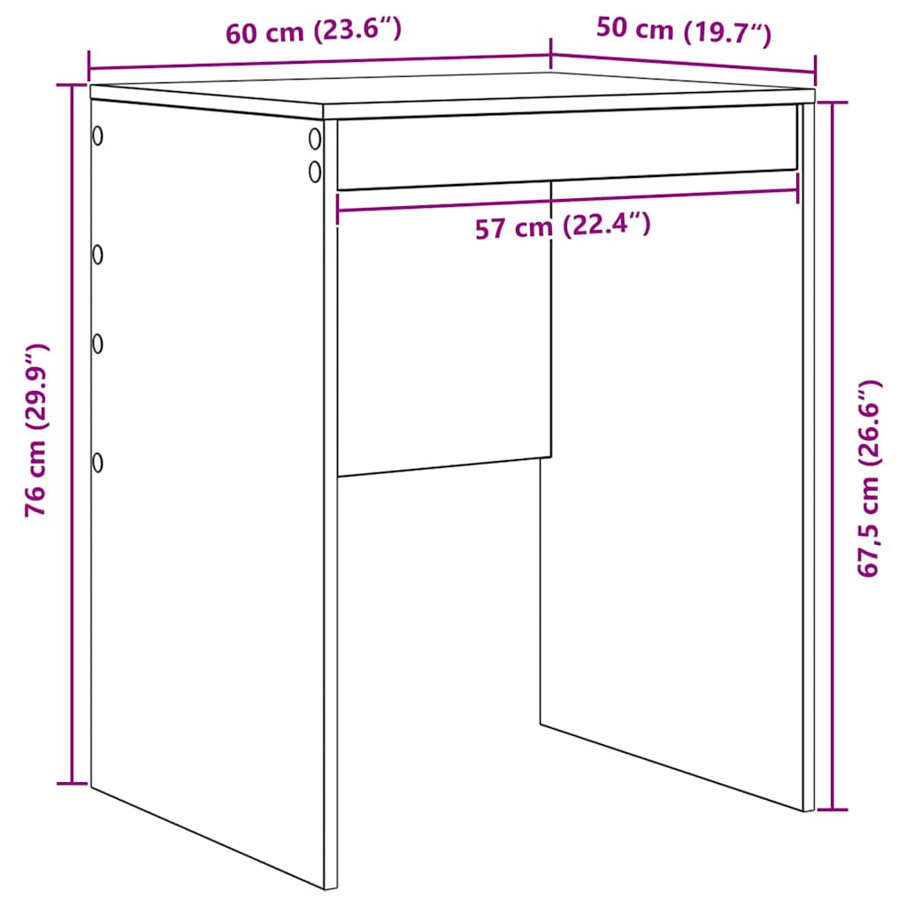 Bureau Sonoma Eiken 60 x 50 x 76 cm
