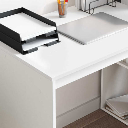 Bureau met plank Wit 108 x 55 x 103.5 cm Bewerkt hout