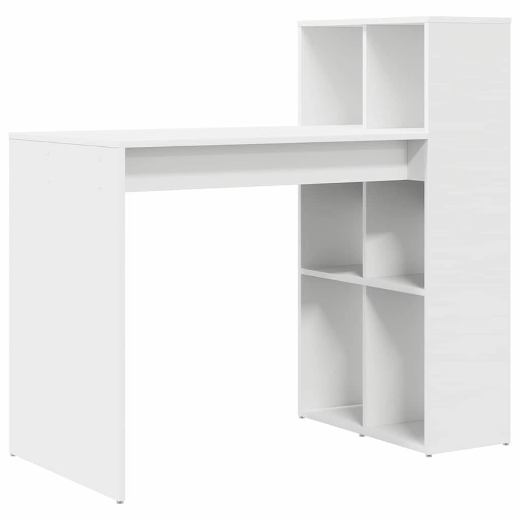 Bureau met plank Wit 108 x 55 x 103.5 cm Bewerkt hout