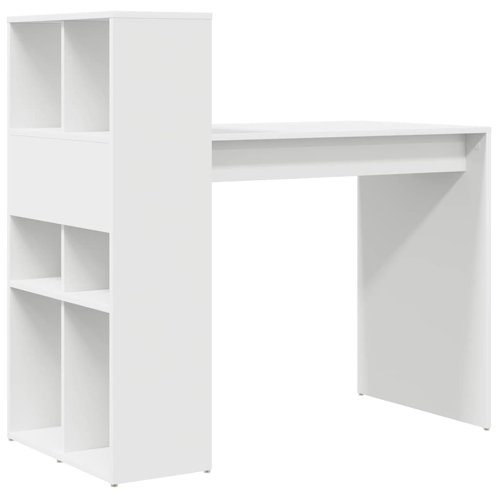 Bureau met plank Wit 108 x 55 x 103.5 cm Bewerkt hout