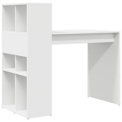 Bureau met plank Wit 108 x 55 x 103.5 cm Bewerkt hout