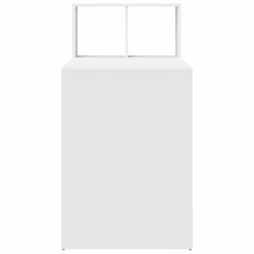 Bureau met plank Wit 108 x 55 x 103.5 cm Bewerkt hout