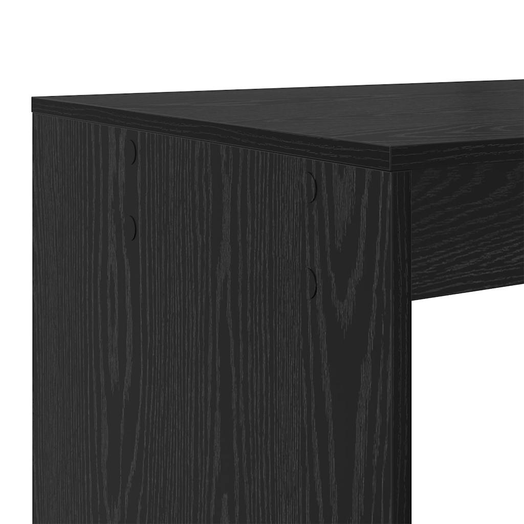 Bureau met plank Zwart Eiken 108 x 55 x 103.5 cm Bewerkt hout