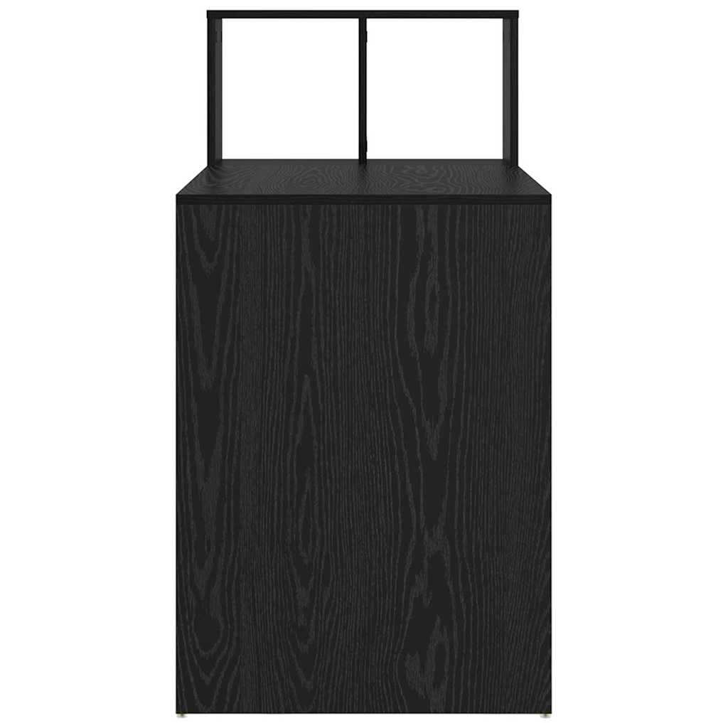 Bureau met plank Zwart Eiken 108 x 55 x 103.5 cm Bewerkt hout