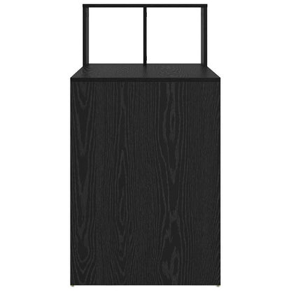 Bureau met plank Zwart Eiken 108 x 55 x 103.5 cm Bewerkt hout