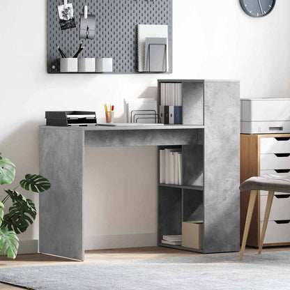 Bureau met plank Beton Grijs 108 x 55 x 103.5 cm Bewerkt hout