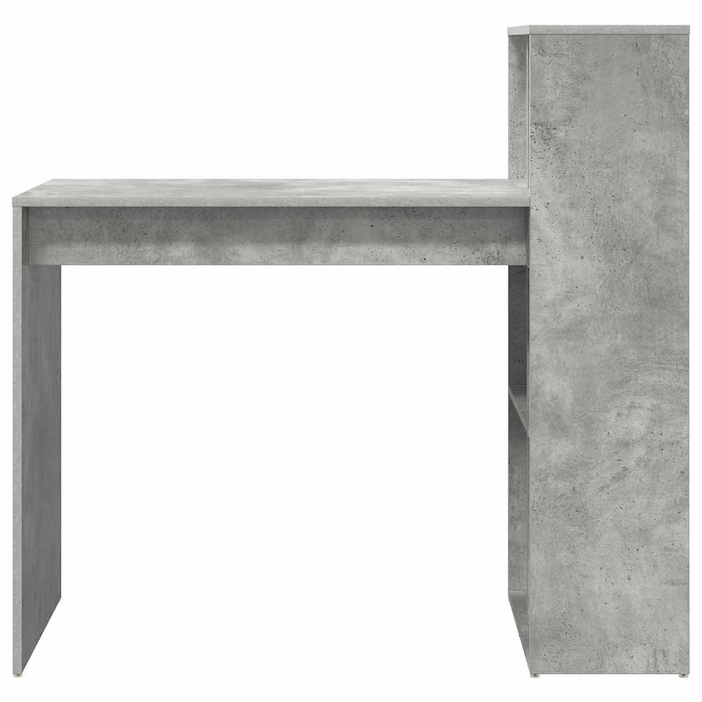 Bureau met plank Beton Grijs 108 x 55 x 103.5 cm Bewerkt hout