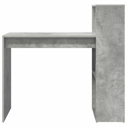 Bureau met plank Beton Grijs 108 x 55 x 103.5 cm Bewerkt hout