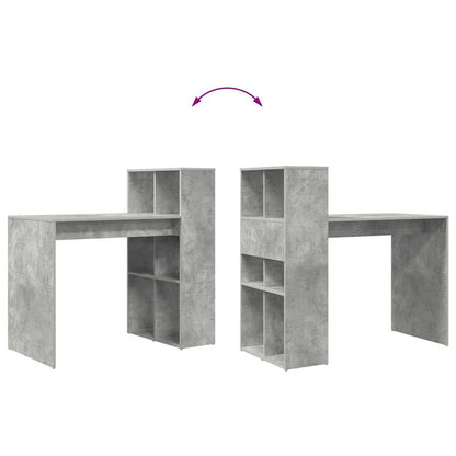 Bureau met plank Beton Grijs 108 x 55 x 103.5 cm Bewerkt hout