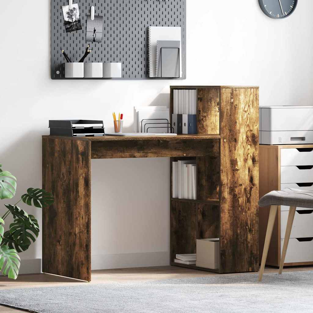 Bureau met plank Gerookt eiken 108 x 55 x 103.5 cm Bewerkt hout