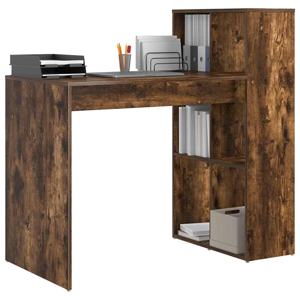 Bureau met plank Gerookt eiken 108 x 55 x 103.5 cm Bewerkt hout