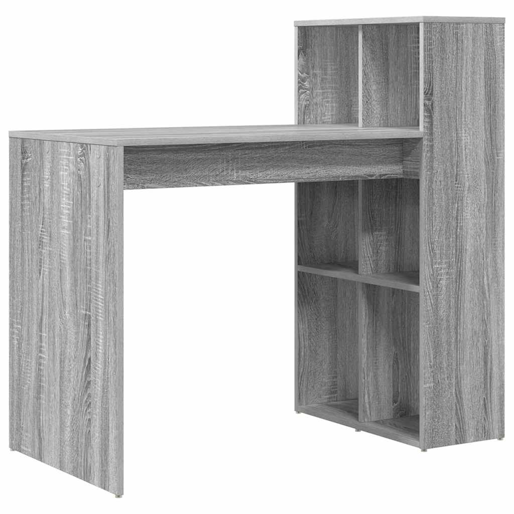 Bureau met plank Grijs Sonoma 108 x 55 x 103.5 cm Bewerkt hout
