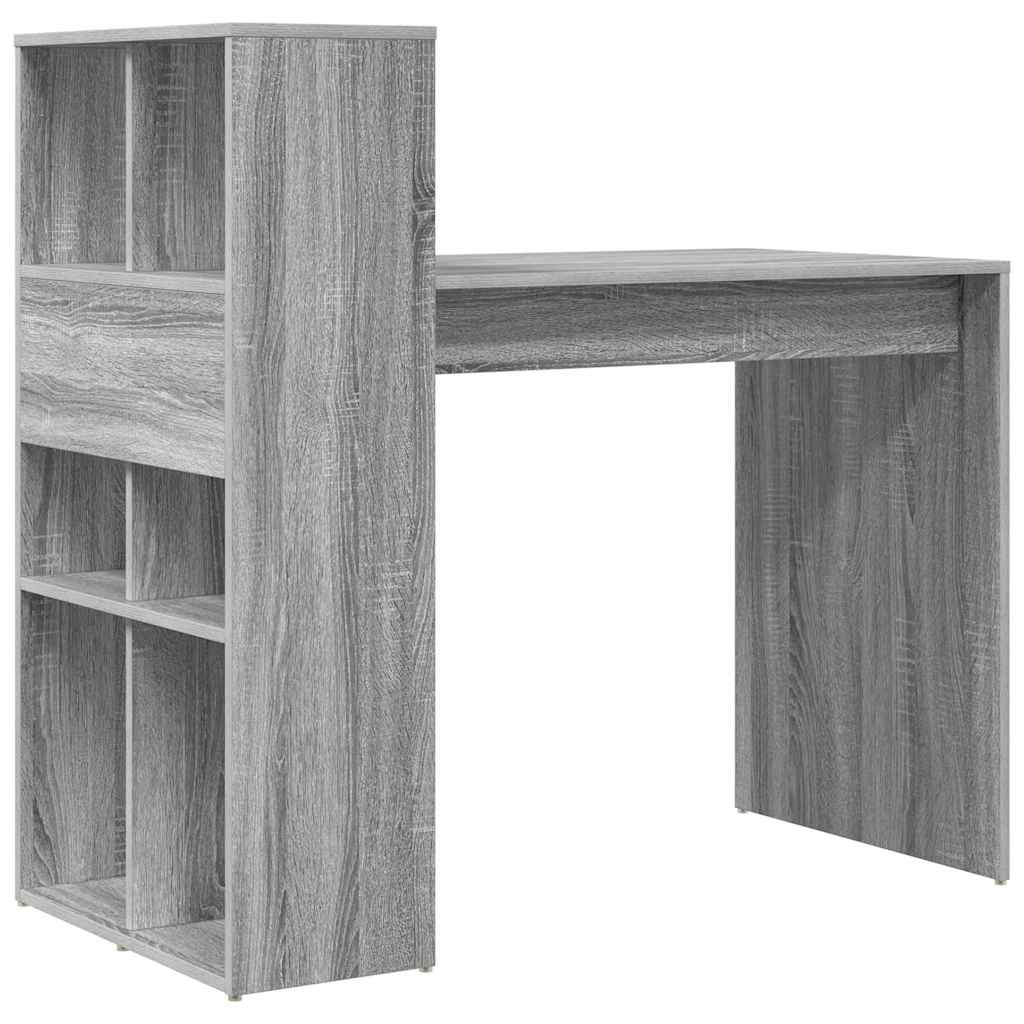 Bureau met plank Grijs Sonoma 108 x 55 x 103.5 cm Bewerkt hout