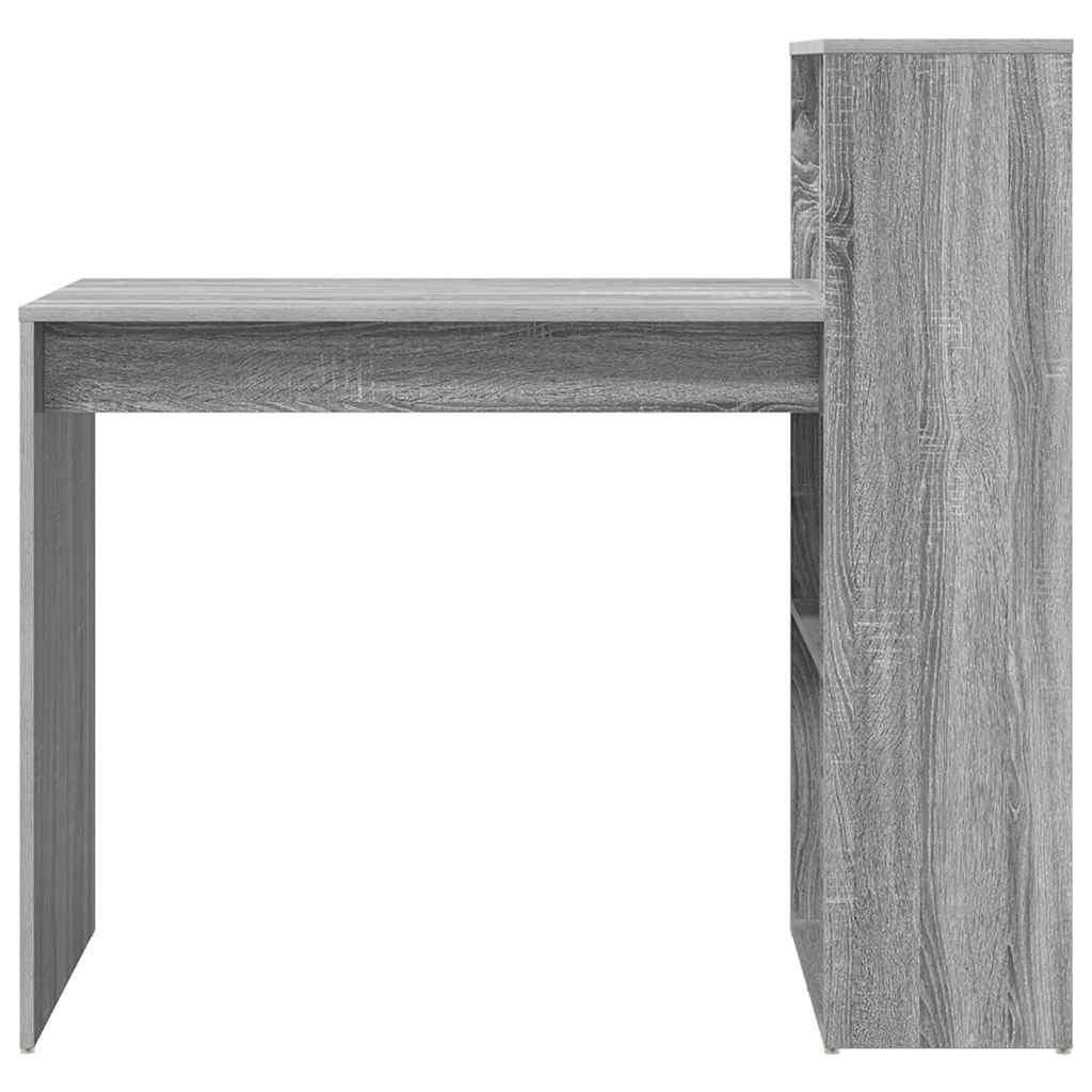 Bureau met plank Grijs Sonoma 108 x 55 x 103.5 cm Bewerkt hout