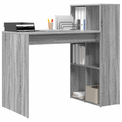 Bureau met plank Grijs Sonoma 108 x 55 x 103.5 cm Bewerkt hout