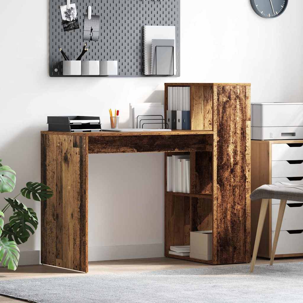 Bureau met plank Oud Hout 108 x 55 x 103.5 cm Bewerkt hout