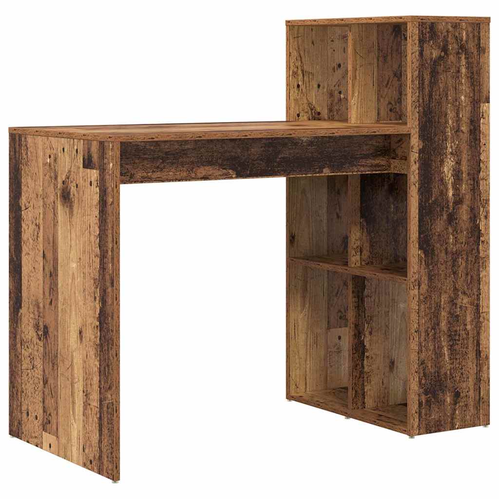 Bureau met plank Oud Hout 108 x 55 x 103.5 cm Bewerkt hout