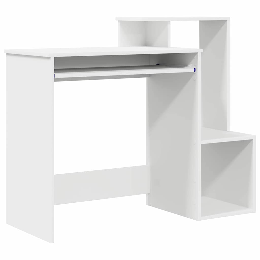 Bureau met lade met plank Wit 106 x 41 x 88.5 cm Bewerkt hout