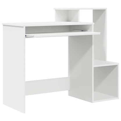 Bureau met lade met plank Wit 106 x 41 x 88.5 cm Bewerkt hout