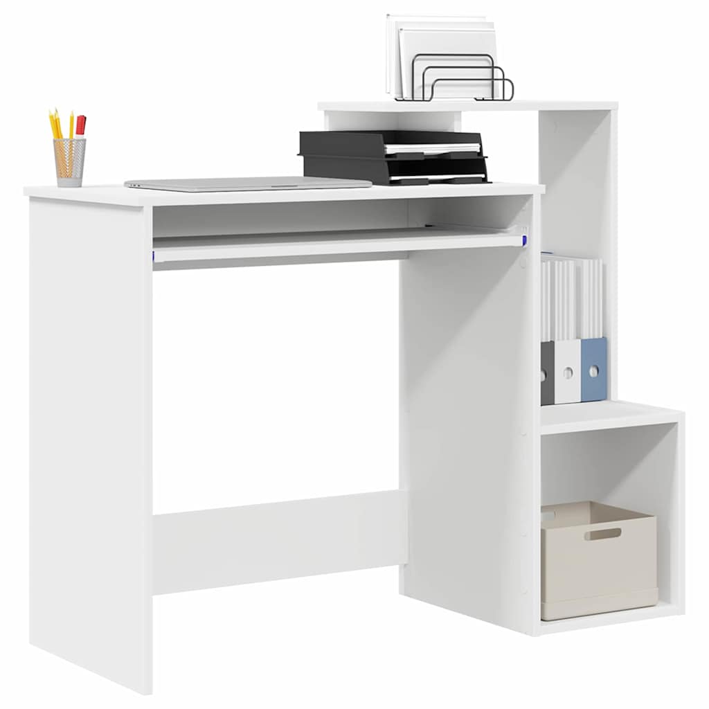Bureau met lade met plank Wit 106 x 41 x 88.5 cm Bewerkt hout
