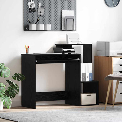 Bureau met lade Zwart Eiken 106 x 41 x 88.5 cm Bewerkt hout