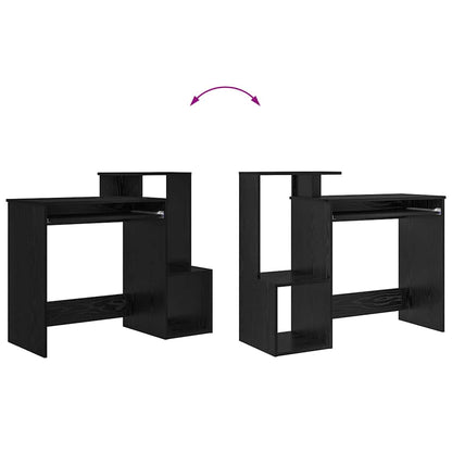 Bureau met lade Zwart Eiken 106 x 41 x 88.5 cm Bewerkt hout