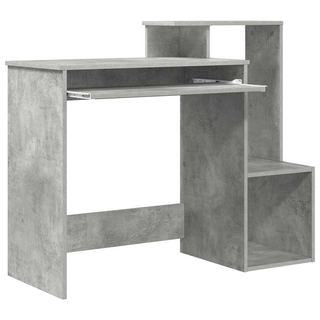 Bureau met lade Beton Grijs 106 x 41 x 88.5 cm Bewerkt hout