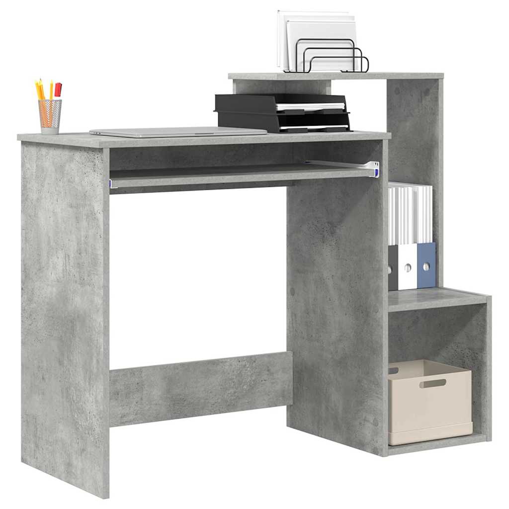 Bureau met lade Beton Grijs 106 x 41 x 88.5 cm Bewerkt hout