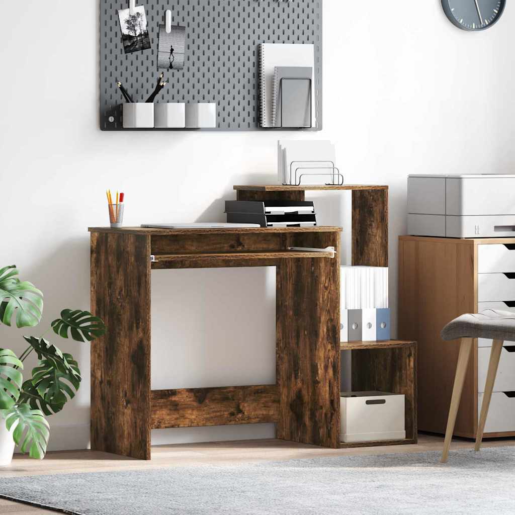Bureau met lade Gerookt eiken 106 x 41 x 88.5 cm Bewerkt hout