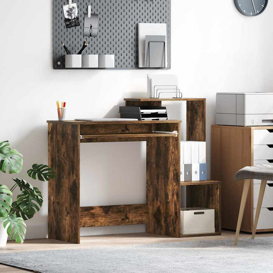 Bureau met lade Gerookt eiken 106 x 41 x 88.5 cm Bewerkt hout