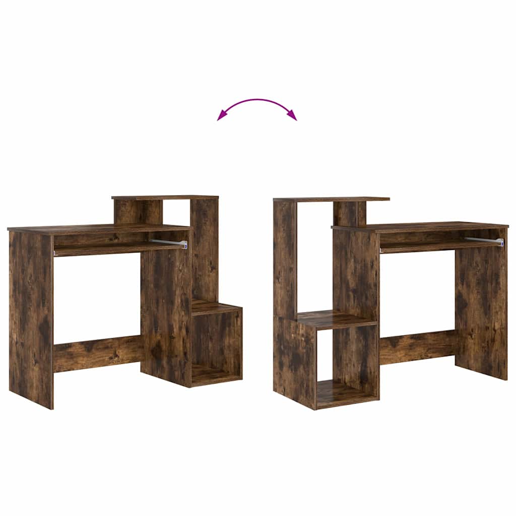 Bureau met lade Gerookt eiken 106 x 41 x 88.5 cm Bewerkt hout