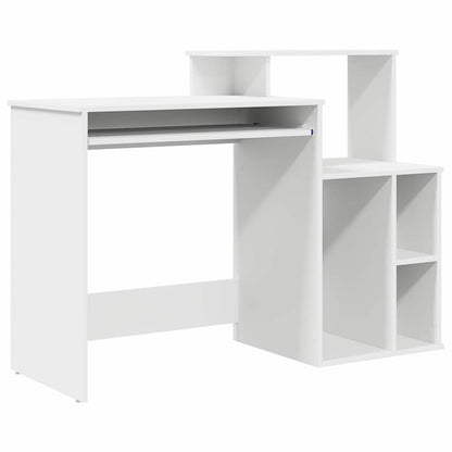 Bureau met lade met plank Wit 120,5 x 44 x 88,5 cm Bewerkt hout