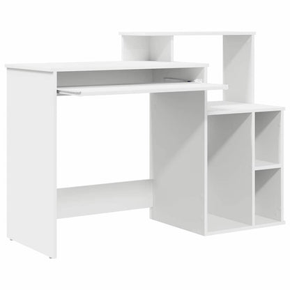 Bureau met lade met plank Wit 120,5 x 44 x 88,5 cm Bewerkt hout