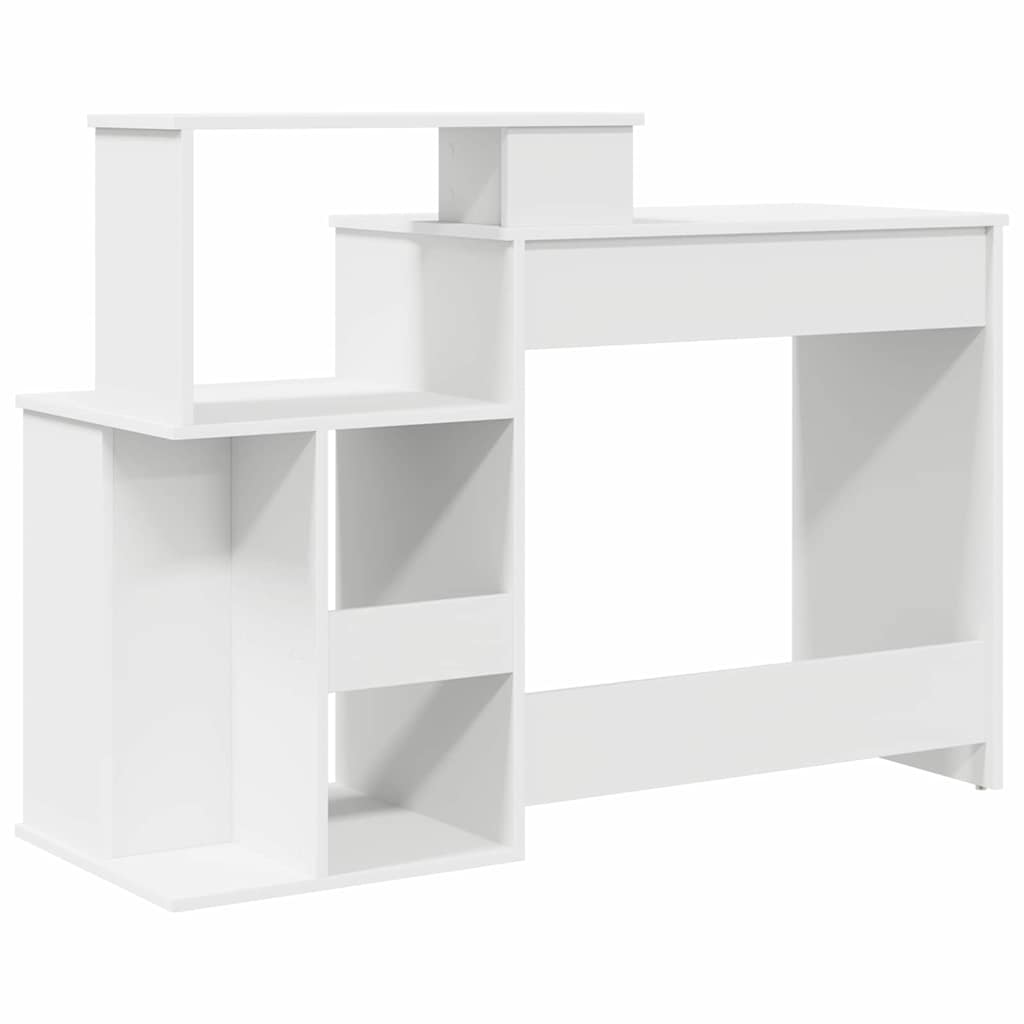 Bureau met lade met plank Wit 120,5 x 44 x 88,5 cm Bewerkt hout