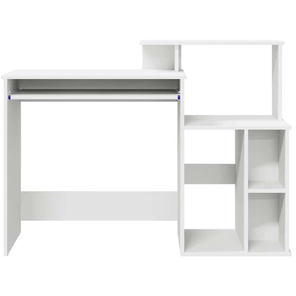 Bureau met lade met plank Wit 120,5 x 44 x 88,5 cm Bewerkt hout