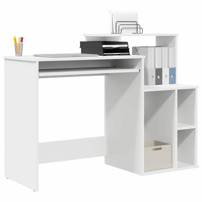 Bureau met lade met plank Wit 120,5 x 44 x 88,5 cm Bewerkt hout