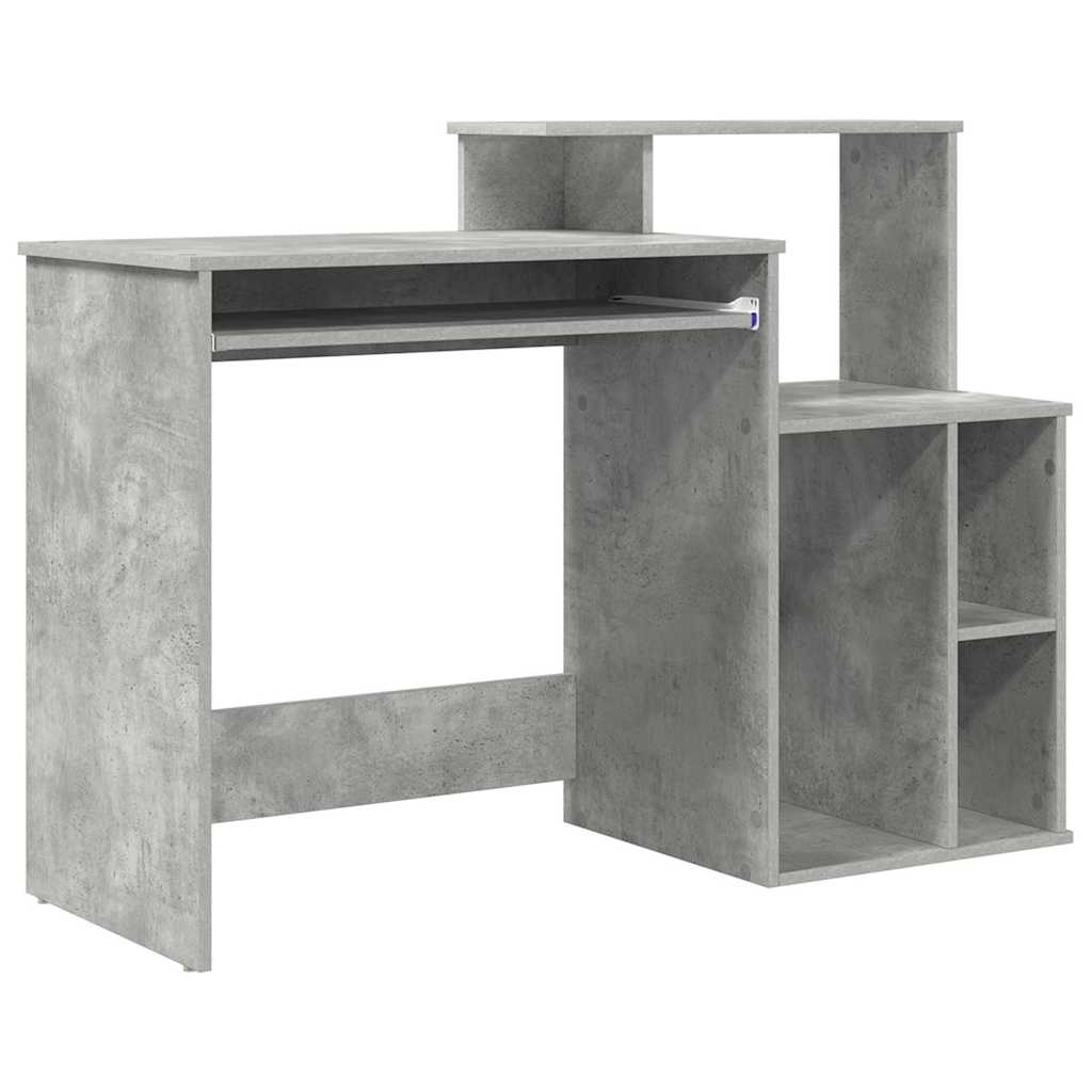 Bureau met lade Beton Grijs 120,5 x 44 x 88,5 cm Bewerkt hout
