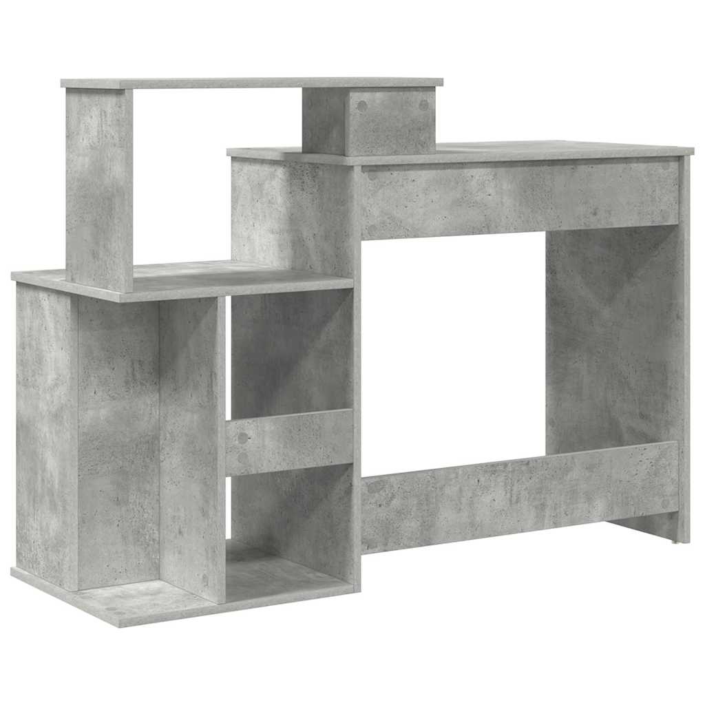 Bureau met lade Beton Grijs 120,5 x 44 x 88,5 cm Bewerkt hout