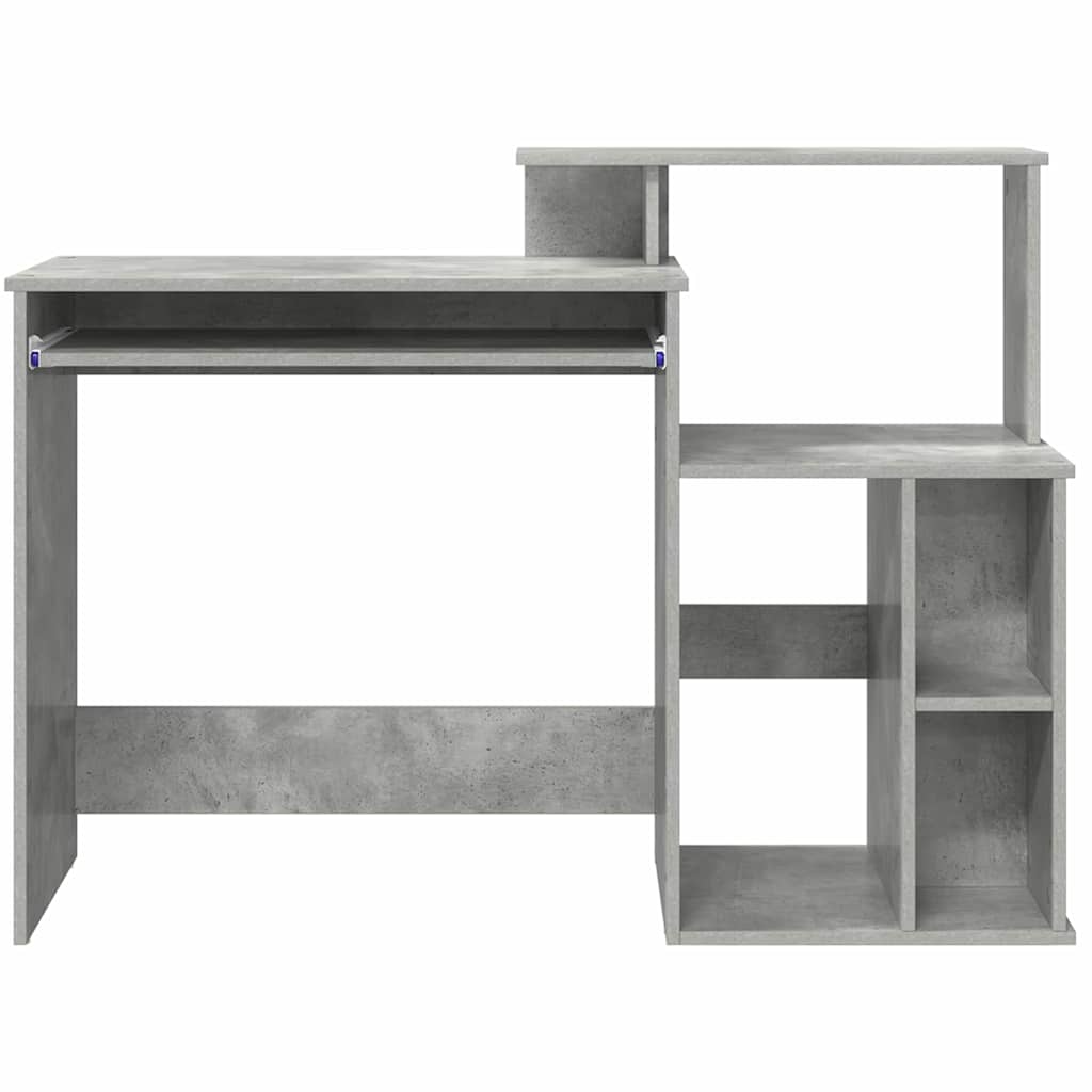 Bureau met lade Beton Grijs 120,5 x 44 x 88,5 cm Bewerkt hout