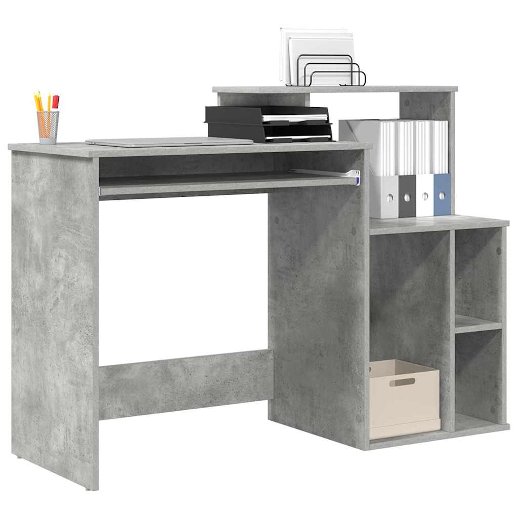 Bureau met lade Beton Grijs 120,5 x 44 x 88,5 cm Bewerkt hout
