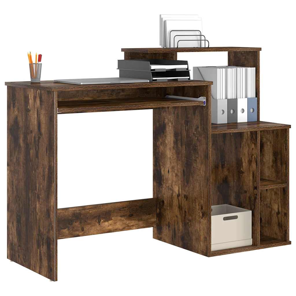 Bureau met lade Gerookt eiken 120,5 x 44 x 88,5 cm Bewerkt hout