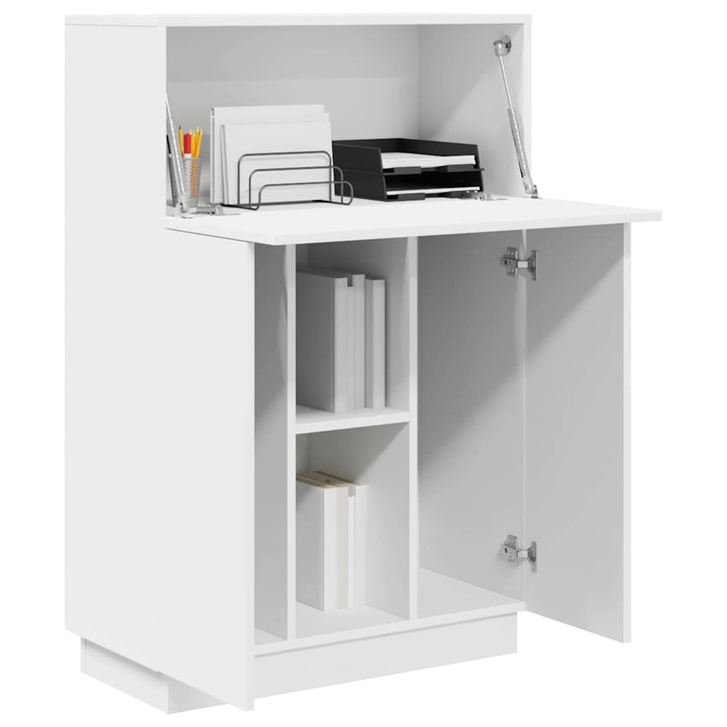 Bureau met plank Wit 71,5 x 31,5 x 106,5 cm Bewerkt hout