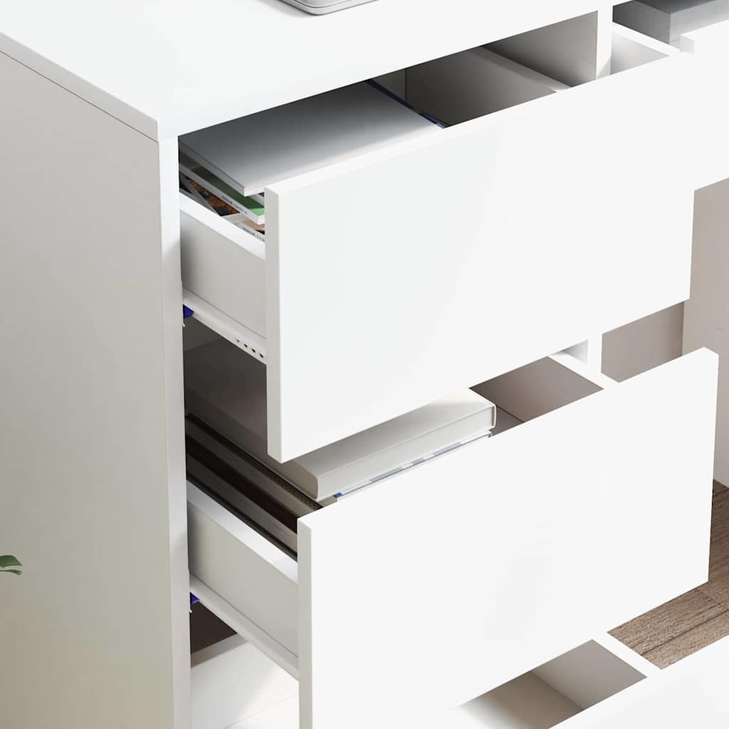 Bureau met lade met opslag Wit 90 x 37,5 x 75 cm Bewerkt hout