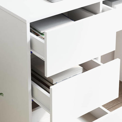 Bureau met lade met opslag Wit 90 x 37,5 x 75 cm Bewerkt hout